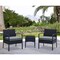 Manhattan Comfort Noli  Steel Rattan 3-Piece Patio Conversation Set with Cushions in Grey OD-CV006-GY - alternate 9